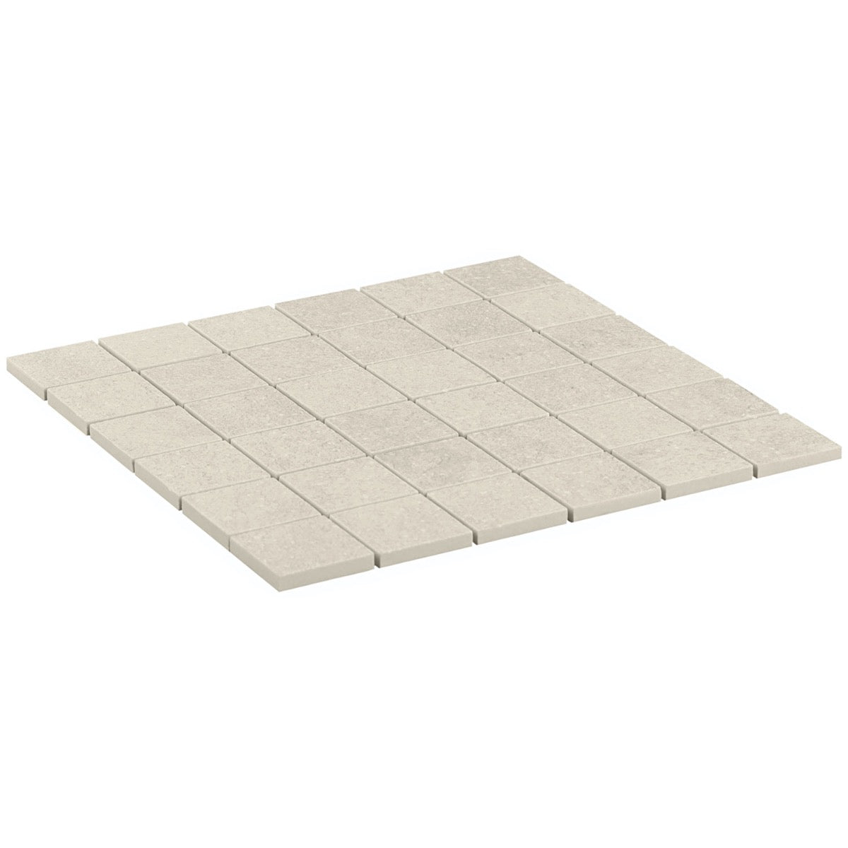 Acadia Linen White 2x2 Matte Porcelain Mosaic Tile - Durable Limestone Look