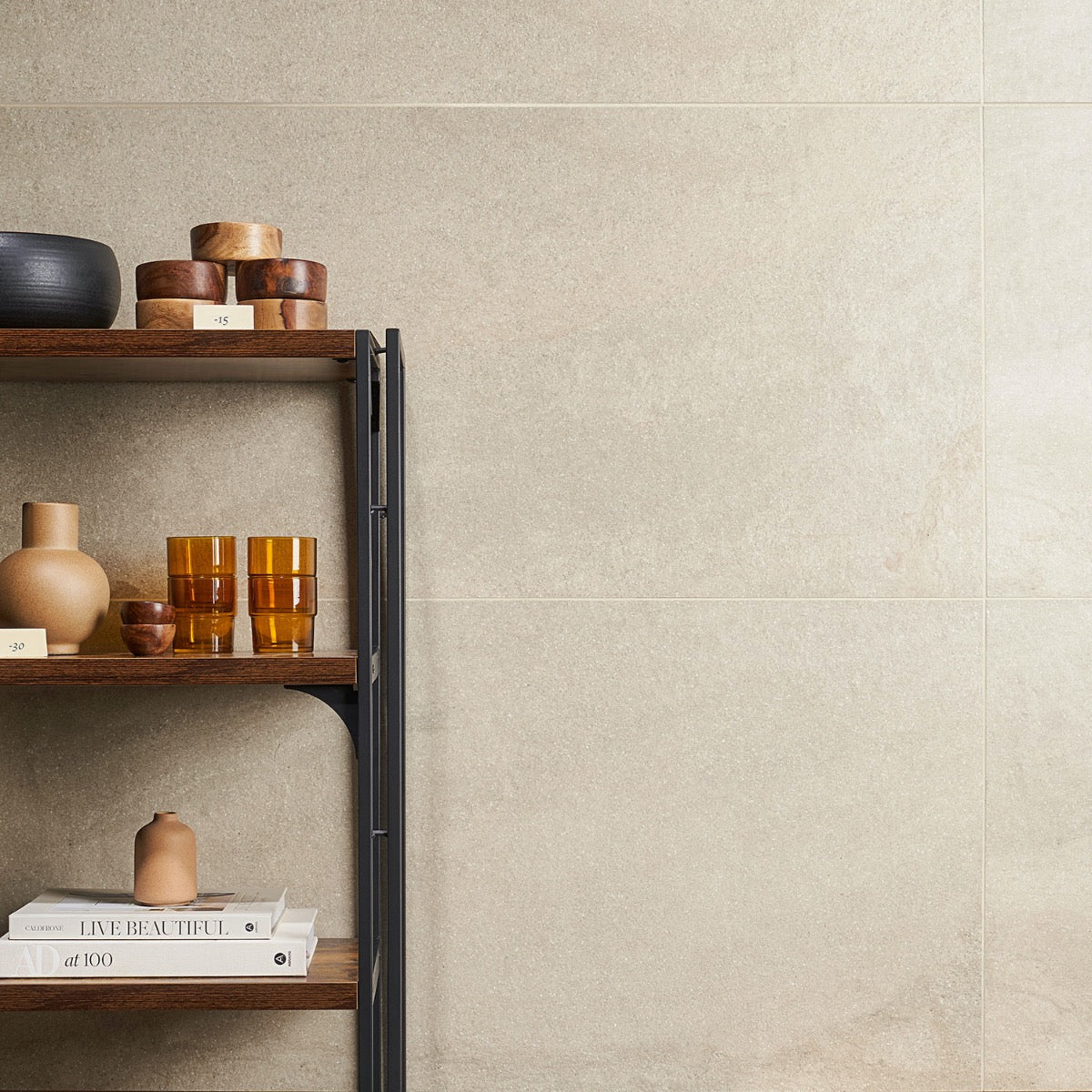 Acadia Linen White 24x48 Matte Porcelain Tile - Limestone Look