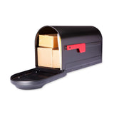Barrington Post Mount Mailbox Black with Red Flag - Super Arbor