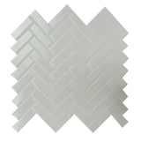 MSI Retro Bianco Herringbone 12.2 in. x 10.83 in. x 6mm Glossy Porcelain Mesh-Mounted Mosaic Tile (13.8 sq. ft. / case)