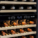 NewAir 160-Bottle Capacity Stainless Steel and Black Dual Zone Cooling Built-In/Freestanding Wine Chiller