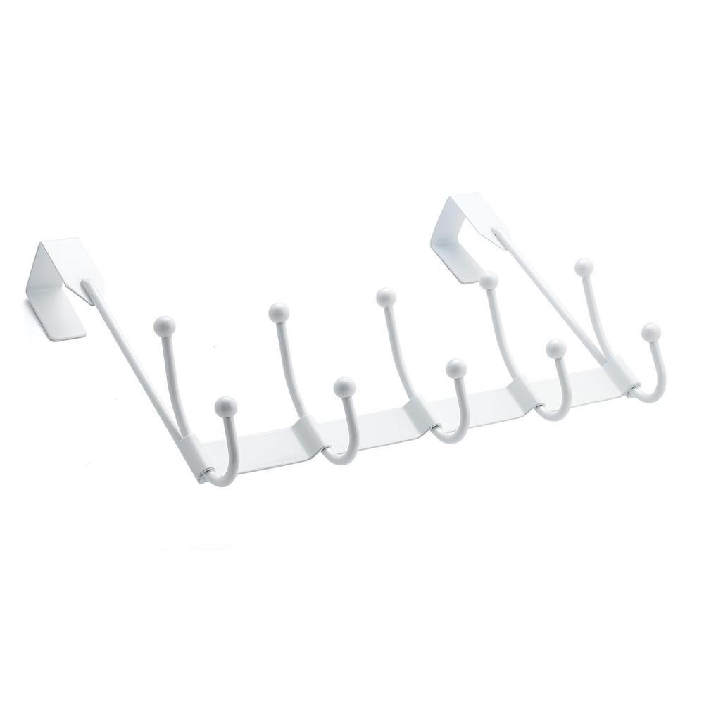 14 in. Over Door Fancy White 5 Hook Bar - Super Arbor