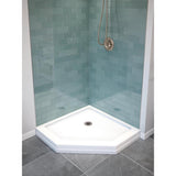 38-1/2 in. x 38-1/2 in. Neo-Angle Single Threshold Corner Shower Base in White - Super Arbor