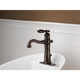 Delta Victorian Venetian Bronze 1-handle Single Hole/4-in Centerset WaterSense Bathroom Sink Faucet with Drain
