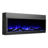 80 in. Harmony Built-in LED Electric Fireplace in Black Trim - Super Arbor
