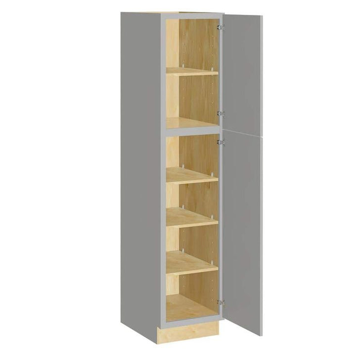 Home Decorators Collection Grayson 18 in. W x 24 in. D x 84 in. H Assembled Plywood Pantry Kitchen Cabinet in Pearl Gray with Soft Close RH