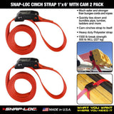 6 ft. x 1 in. Cam with Cinch Strap in Red (2-Pack) - Super Arbor