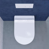 Ivy Wall Hung Elongated Toilet Bowl Only 0.8/1.28 GPF Dual Flush in White - Super Arbor