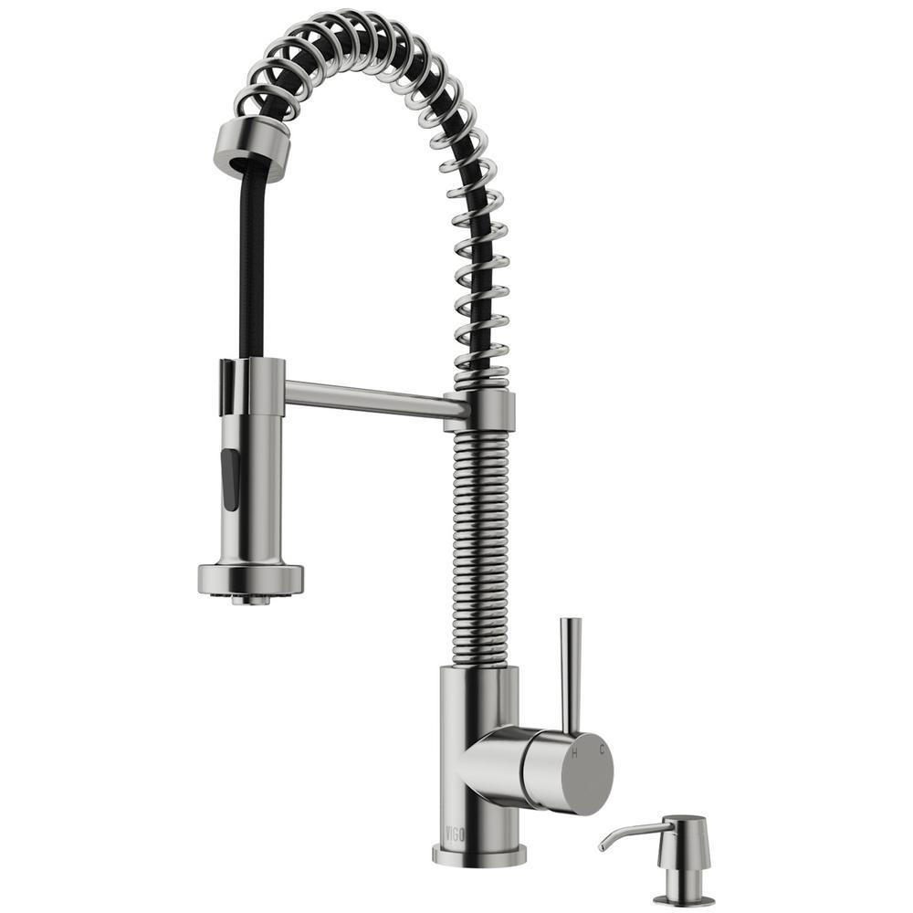 Edison Single-Handle Pull-Down Sprayer Kitchen Faucet with Soap Dispenser in Matte Black - Super Arbor