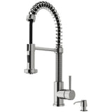 Edison Single-Handle Pull-Down Sprayer Kitchen Faucet with Soap Dispenser in Matte Black - Super Arbor