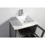 Ravenna 30 in. W x 18.5 in. D x 36 in. H Bathroom Vanity in Grey with Single Basin Top in White Ceramic and Mirror