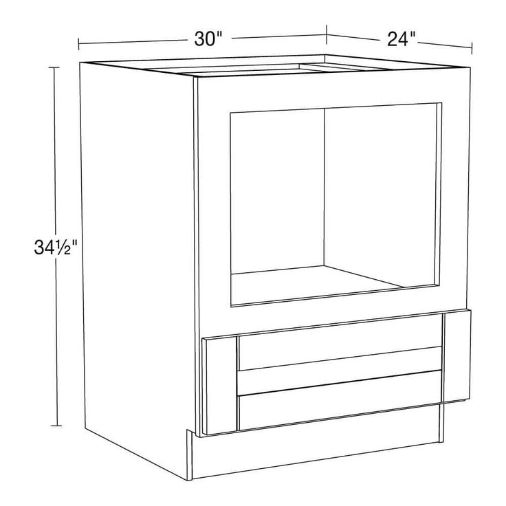 Home Decorators Collection Washington 30 in. W. x 24 in. D x 34.5 in. H in Blue Thermofoil Plywood Assembled Drawer Base Microwave Kitchen Cabinet