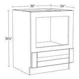Home Decorators Collection Washington 30 in. W. x 24 in. D x 34.5 in. H in Blue Thermofoil Plywood Assembled Drawer Base Microwave Kitchen Cabinet