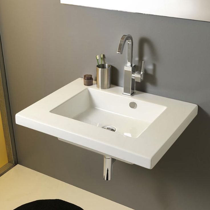 Nameeks Mars Wall Mounted Ceramic Bathroom Sink in White