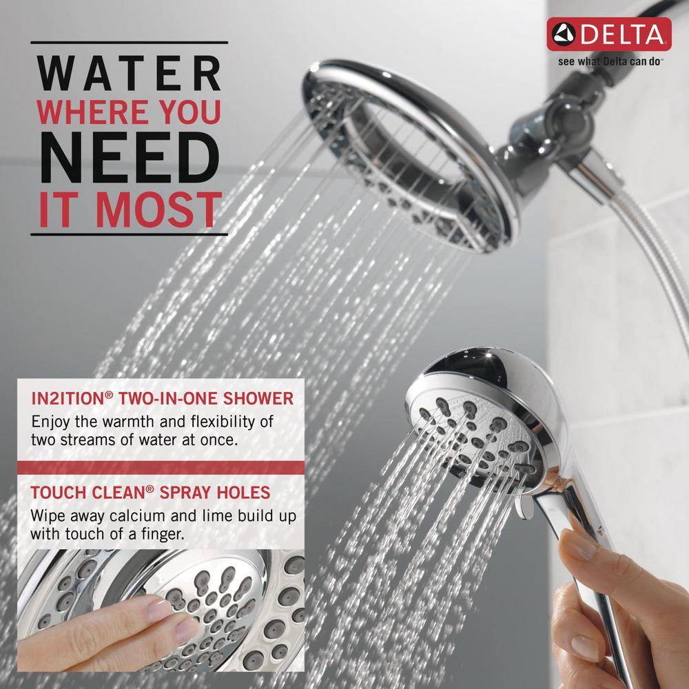 In2ition Two-in-One 4-Spray 6.1 in. Dual Wall Mount Fixed and Handheld Shower Head in Chrome - Super Arbor