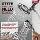 In2ition Two-in-One 4-Spray 6.1 in. Dual Wall Mount Fixed and Handheld Shower Head in Chrome - Super Arbor