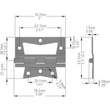 1-1/4 in. x 3 in. White Non-Mortise Hinges (2-Pack)