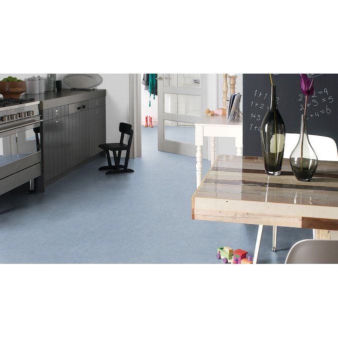 Forbo Flooring Systems Marmoleum Cinch Loc Seal Blue Heaven 10-mm T x 12-in W x 12-in L Waterproof Tile Look Laminate Flooring (6.78-sq ft / Carton)