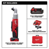 M18 18-Volt Lithium-Ion Cordless 1/4 in. 2-Speed Right Angle Impact Driver Kit w/(1) 1.5Ah Batteries, Charger, Hard Case - Super Arbor