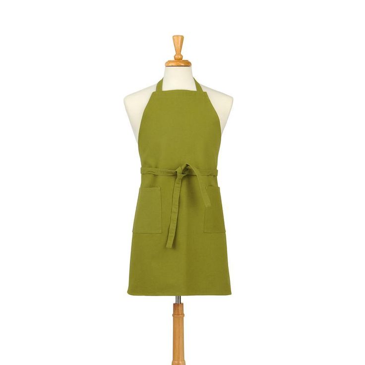 Two Pocket Cotton Canvas Chef's Apron, Lime Green