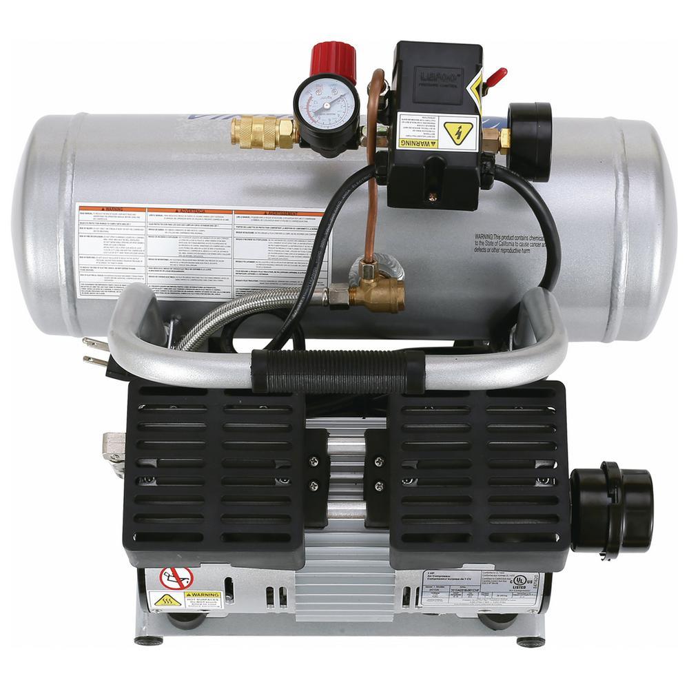 2.0 Gal. 1.0 HP Portable Electric Ultra Quiet, Oil-Free and Aluminum Air Tank Air Compressor with Nail Gun Kit - Super Arbor