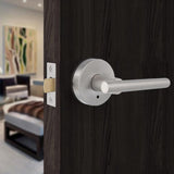 Italica Satin Nickel Privacy Bed/Bath Door Lever Set - Super Arbor