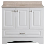Lancaster 24 in. W Bath Vanity in White with Alpine Vanity Top in White