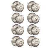 Georgian Satin Nickel Privacy Bed/Bath Door Knob (8-Pack) - Super Arbor
