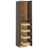 Home Decorators Collection Newport 18 in. W x 24 in. D x 96 in. H Assembled Plywood Pantry Kitchen Cabinet in Manganite with 4ROT Soft Close RH
