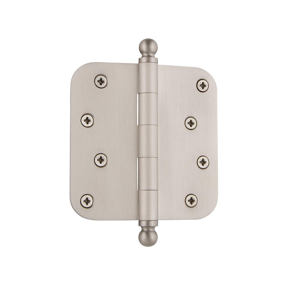 4 in. Ball Tip Residential Hinge with Square Corners in Antique Brass - Super Arbor