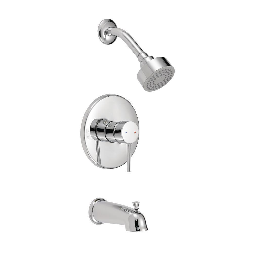 Eastport Single-Handle 1-Spray Tub and Shower Faucet in Satin Nickel (Valve Included) - Super Arbor