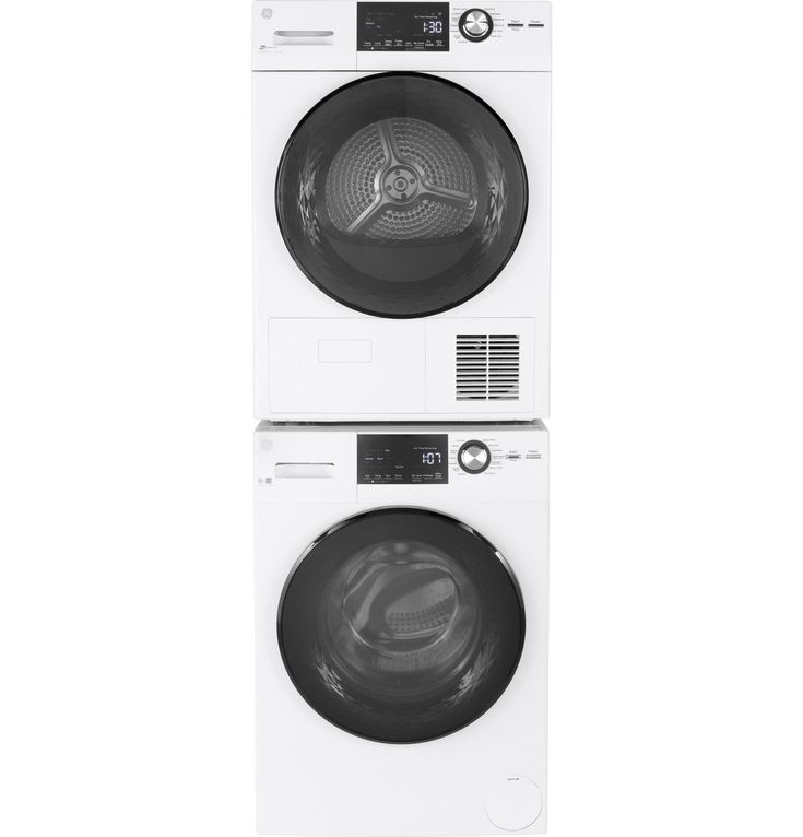 GE 2.4 cu. ft. High-Efficiency Stackable White Front Loading Washing Machine with Steam, ENERGY STAR