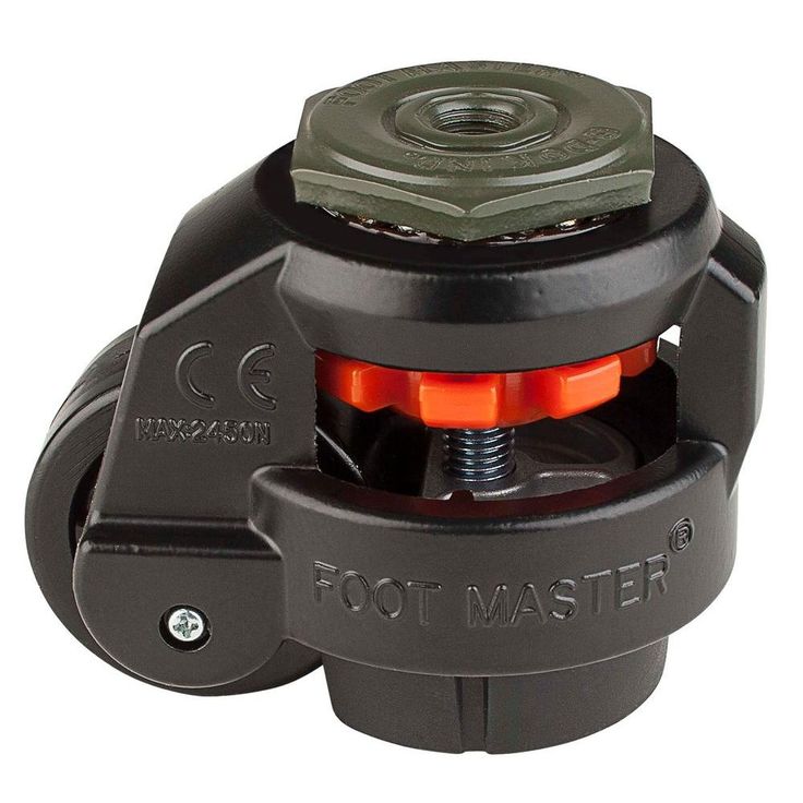 2 in. Nylon Wheel Metric Stem Leveling Caster with Load Rating 550 lbs.