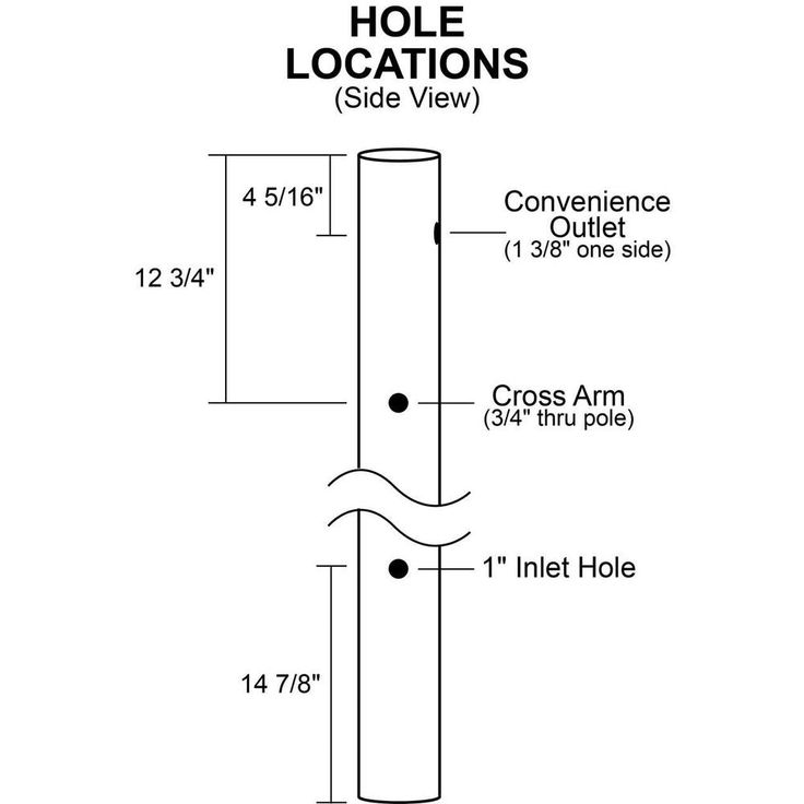 7 ft. Black Outdoor Direct Burial Lamp Post with Cross Arm and Grounded Convenience Outlet fits 3 in. Post Top Fixtures