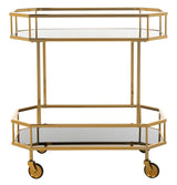 Safavieh Gold Metal Base with Glass Top Kitchen Cart (29.6-in x 16.5-in x 29.8-in)