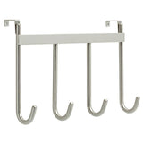 15-11/16 in. Satin Nickel Over-the-Door Smooth Hook Rack - Super Arbor