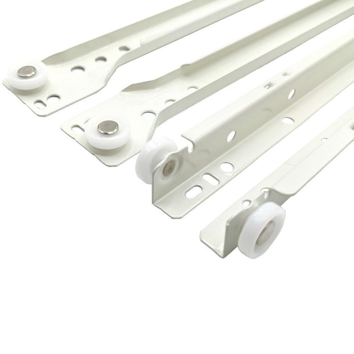 22 in. Bottom Mount V-Notch Epoxy Euro Self-Close Drawer Slide Set - Super Arbor