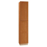 Home Decorators Collection Newport 18 in. W x 24 in. D x 90 in. H Assembled Plywood Pantry Kitchen Cabinet in Cinnamon with Soft Close LH