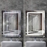 28 in. x 36 in. Frameless Single Wall Mounted Vanity Bathroom LED Mirror/Touch On/OFF Dimmer and Anti-Fog Function