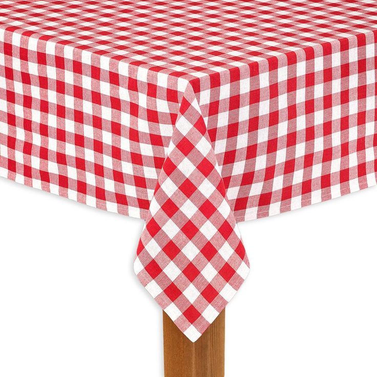 Buffalo Check 52 in. x 70 in. Red 100% Cotton Table Cloth for Any Table