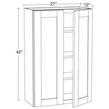 Home Decorators Collection Washington 27 in. W x 12 in. D x 42 in. H Assembled Plywood Wall Kitchen Cabinet in Valiant Onyx with Soft Close Doors