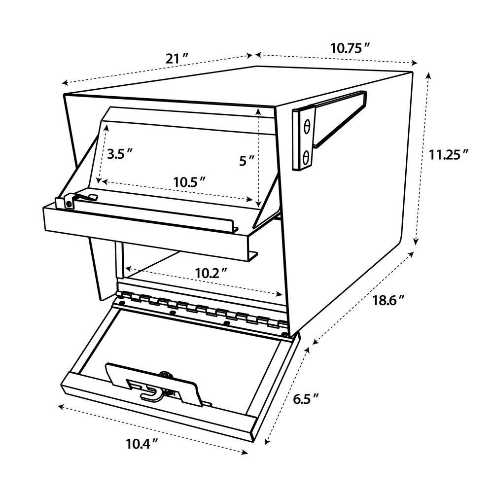 Mail Manager Locking Post-Mount Mailbox with High Security Reinforced Patented Locking System, Black - Super Arbor