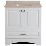 Lancaster 24 in. W Bath Vanity in White with Alpine Vanity Top in White