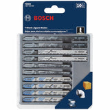 Bosch 10-Pack T-shank High-carbon Steel Jigsaw Blade Set