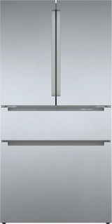 Bosch 800 Series 36 in. 21 cu. ft. French 4-Door Refrigerator, Stainless Steel, Dual Compressor, Counter-Depth