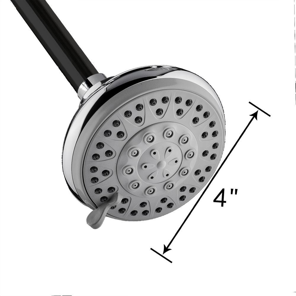 3-Spray 4 in. Single Wall Mount Fixed Adjustable Shower Head in Chrome - Super Arbor