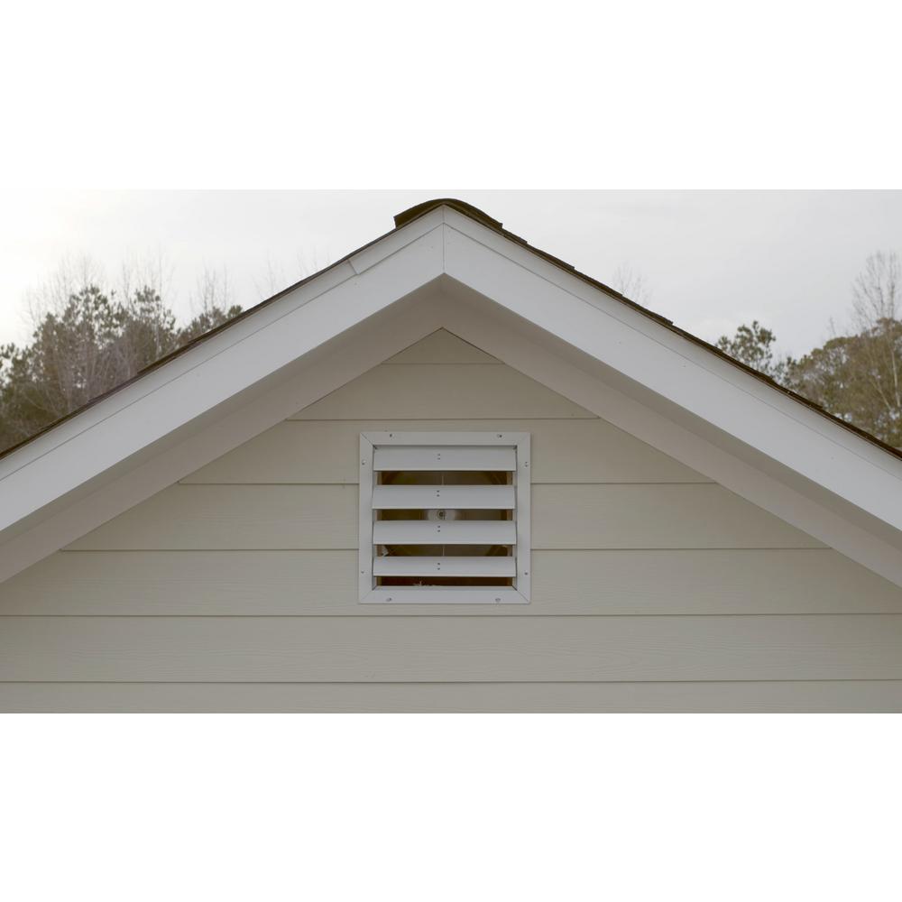 19.25 in. x 19.25 in. Square White Aluminum Automatic Shutter Gable Louver Vent - Super Arbor