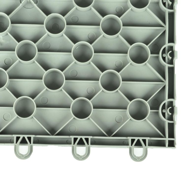 Greatmats Court Floor Flat Top Light Gray 12-1/8 in. x 12-1/8 in. x 5/8 in. Interlocking Modular Floor Tile (Case of 24)
