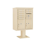 3400 Horizontal Series 8-Compartment 2-Parcel Locker Pedestal Mount Mailbox - Super Arbor