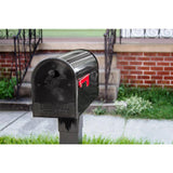 Outback Double Door, Large, Steel, Post Mount Mailbox, Black - Super Arbor